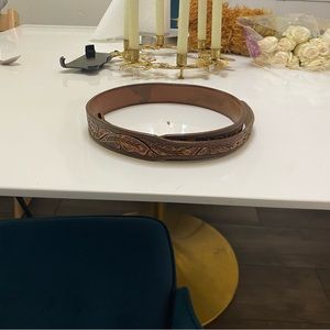 Vogt Handtooled Floral Western Belt Size 38